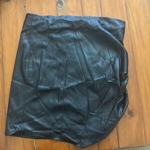 Zara black leather mini skirt